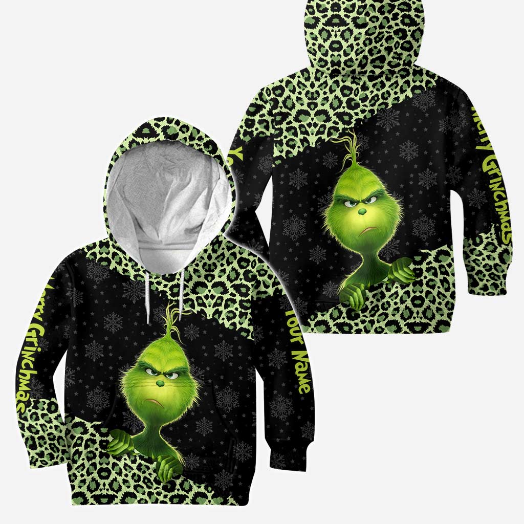 Personalized Grinch Christmas Hoodie and Leggings Set Gift