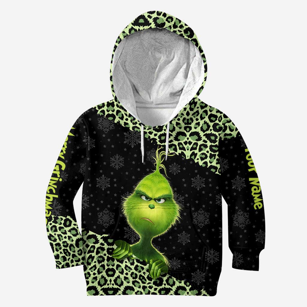 Personalized Grinch Christmas Hoodie and Leggings Set Gift