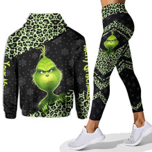 Load image into Gallery viewer, Personalized Grinch Christmas Hoodie and Leggings Set Gift

