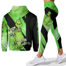 Load image into Gallery viewer, Personalized Grinch Hoodie and Leggings Set for Christmas
