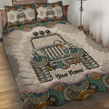 Load image into Gallery viewer, Personalized Car Quilt Set Custom Name for Jeep Lovers
