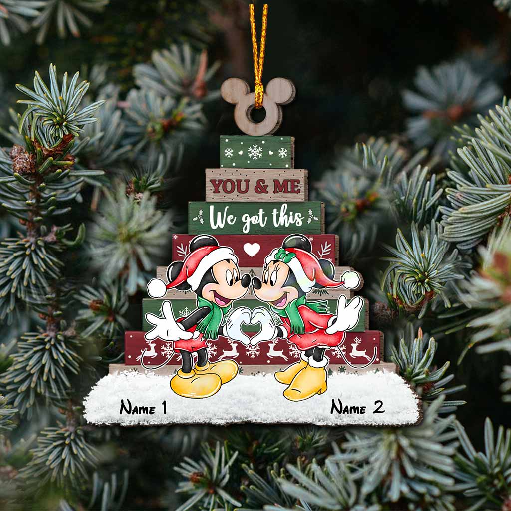 Personalized Christmas Mouse Ornament Custom Name Gift for Couple
