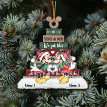 Load image into Gallery viewer, Personalized Christmas Mouse Ornament Custom Name Gift for Couple
