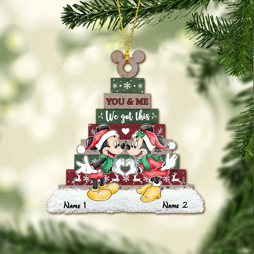 Personalized Christmas Mouse Ornament Custom Name Gift for Couple
