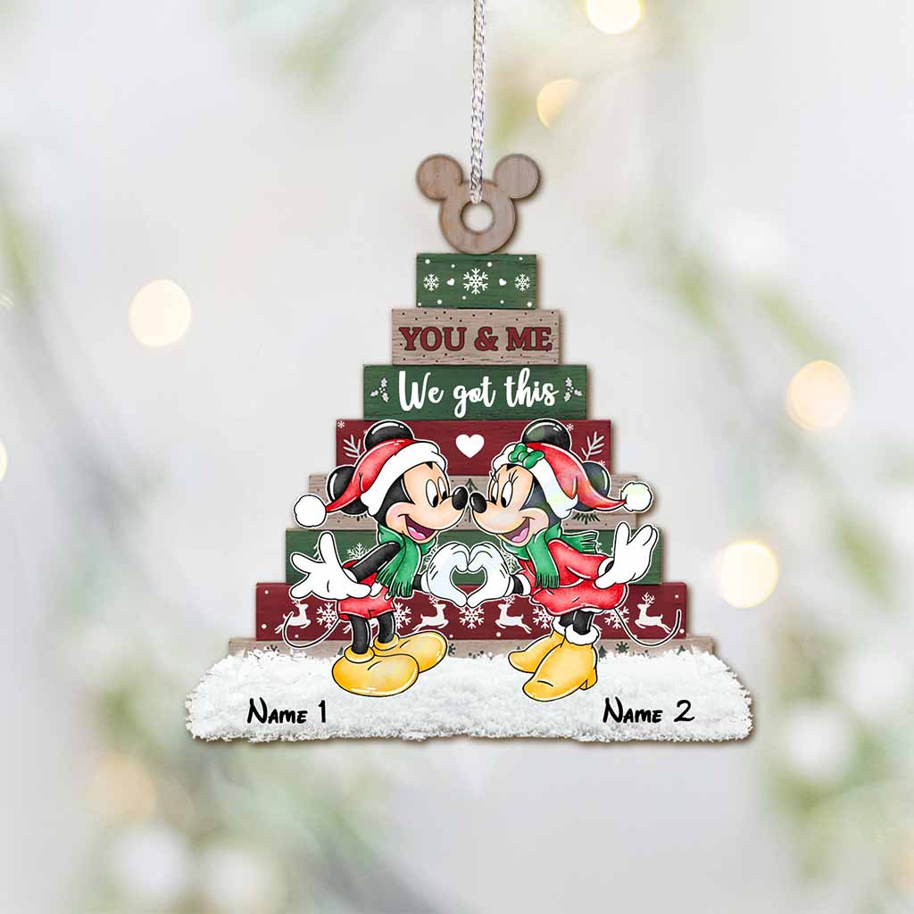 Personalized Christmas Mouse Ornament Custom Name Gift for Couple