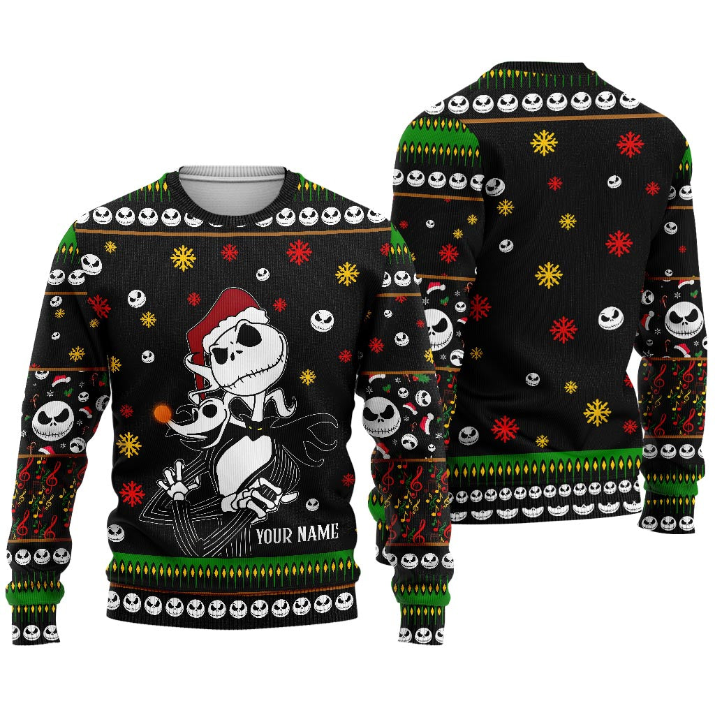 Personalized Nightmare Before Christmas Sweater Custom Name Holiday Gift