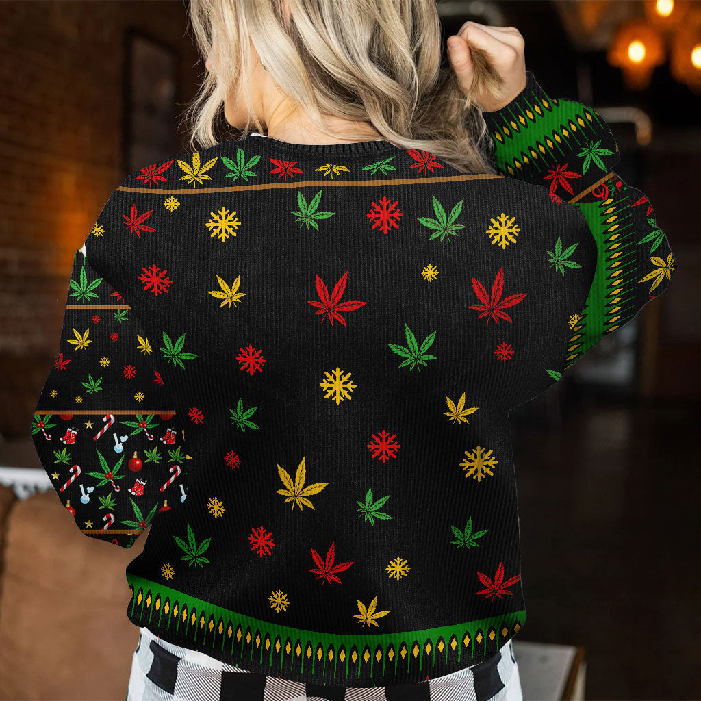 Personalized Christmas Weed Sweater Custom Name Holiday Gift