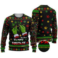 Load image into Gallery viewer, Personalized Christmas Weed Sweater Custom Name Holiday Gift
