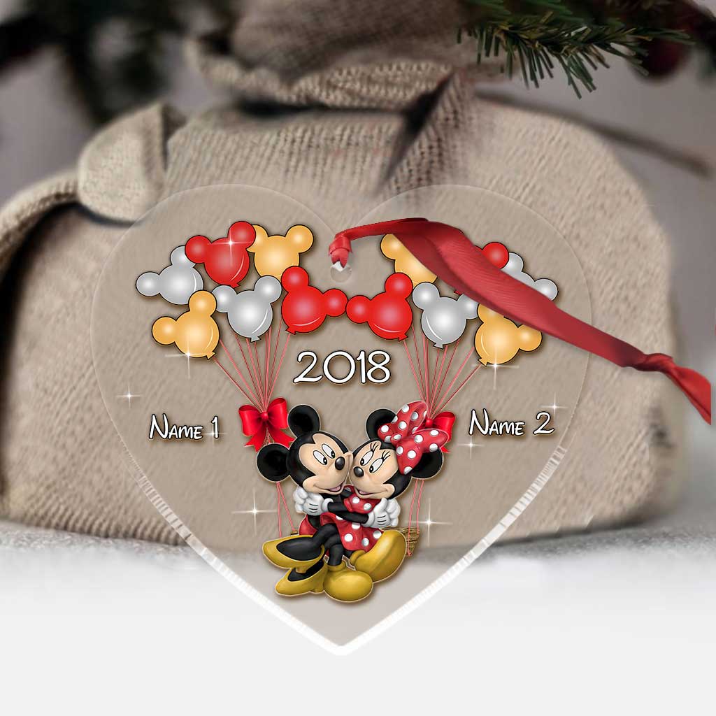 Personalized Christmas Couple Transparent Ornament Custom Names Gift