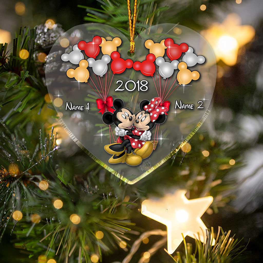 Personalized Christmas Couple Transparent Ornament Custom Names Gift