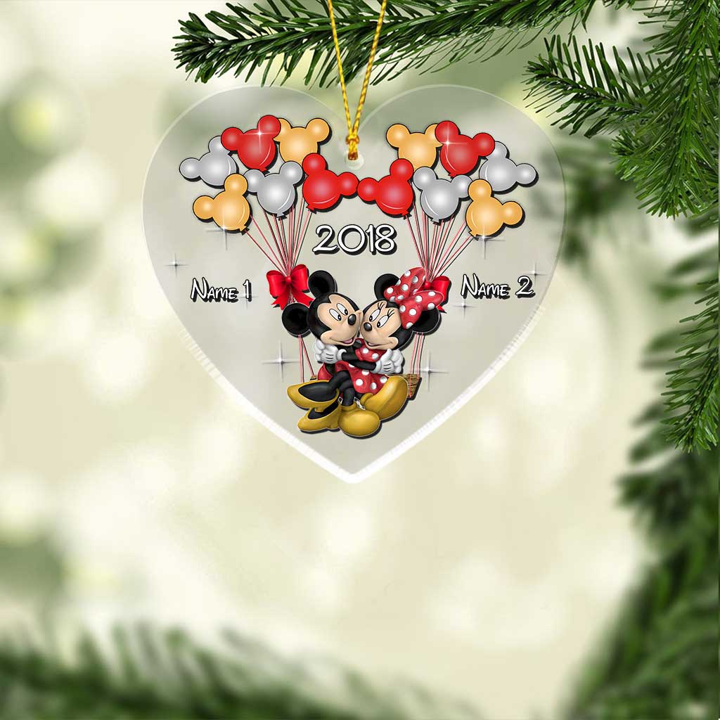 Personalized Christmas Couple Transparent Ornament Custom Names Gift