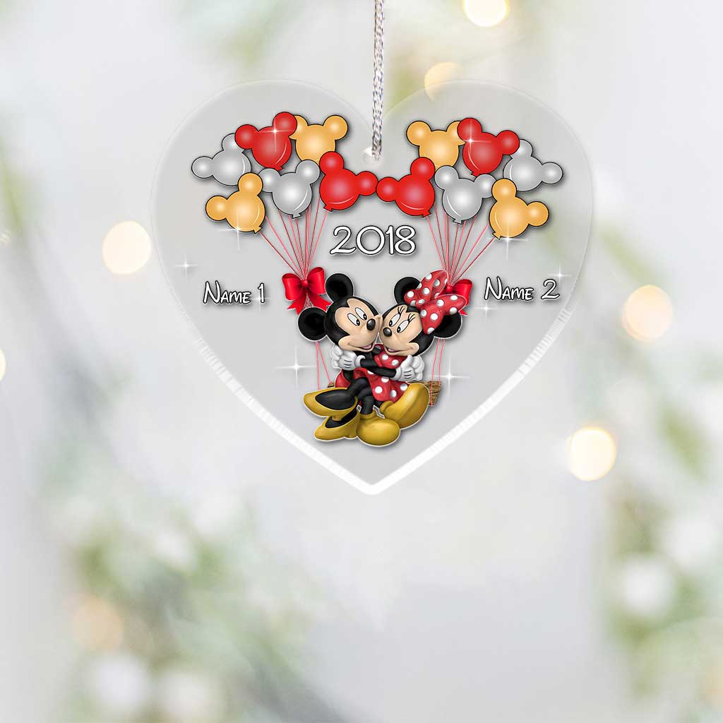 Personalized Christmas Couple Transparent Ornament Custom Names Gift