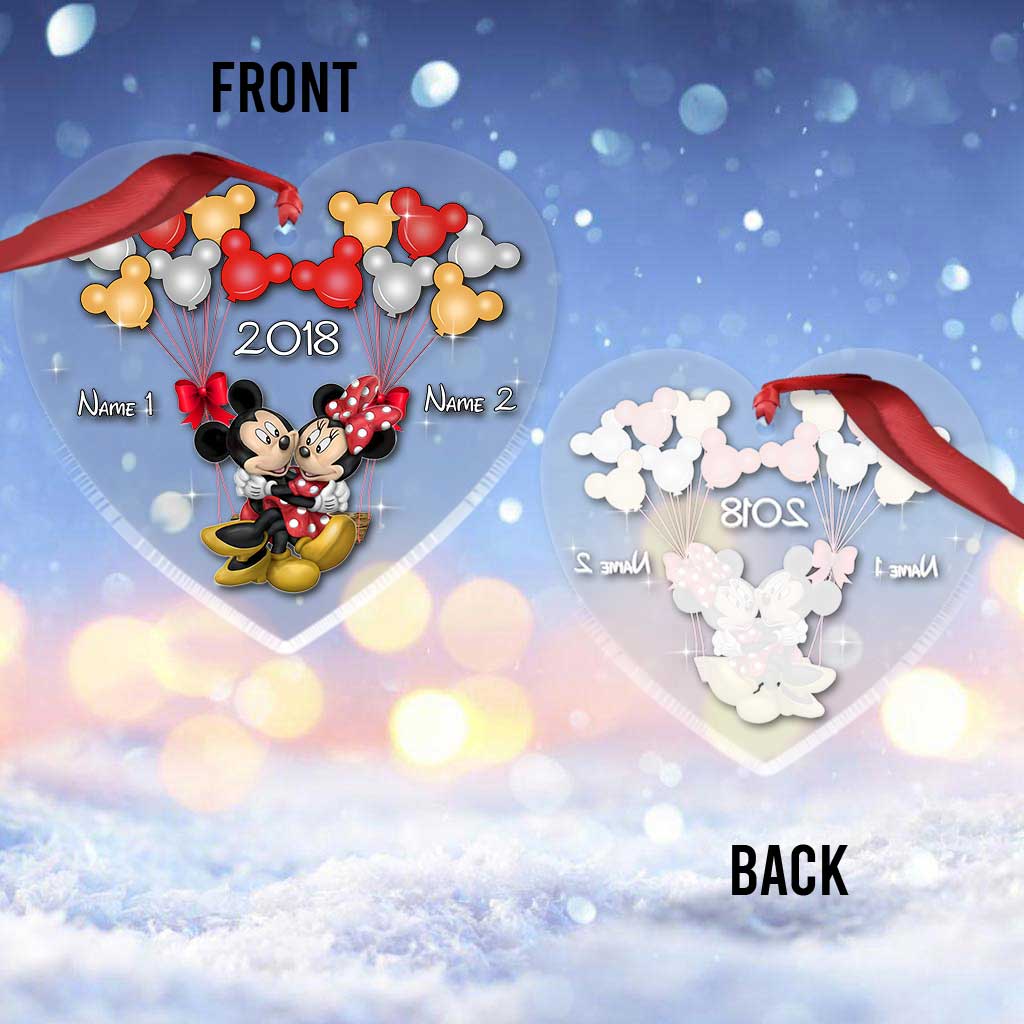 Personalized Christmas Couple Transparent Ornament Custom Names Gift
