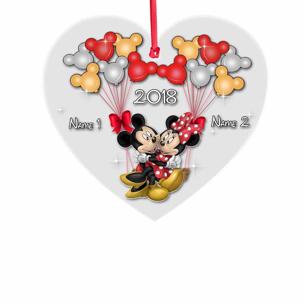 Personalized Christmas Couple Transparent Ornament Custom Names Gift