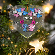 Load image into Gallery viewer, Personalized Christmas Ornament Custom Names Transparent Gift for Couple
