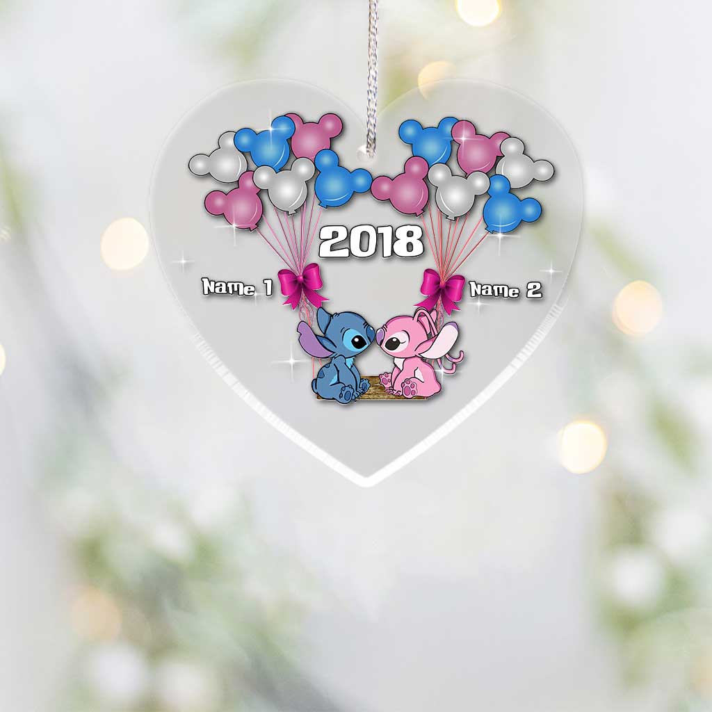 Personalized Christmas Ornament Custom Names Transparent Gift for Couple