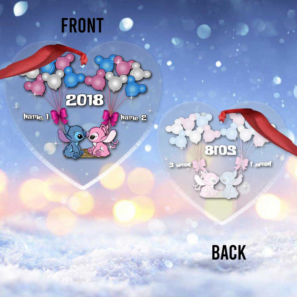 Personalized Christmas Ornament Custom Names Transparent Gift for Couple