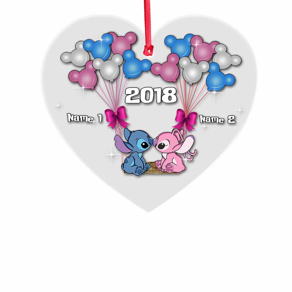 Personalized Christmas Ornament Custom Names Transparent Gift for Couple