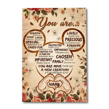 Load image into Gallery viewer, Personalized 'You Are...' Canvas Print Custom Name Family Gift
