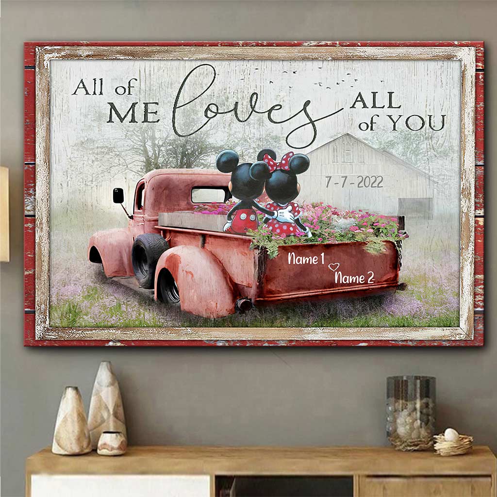 Personalized Canvas Art All of Me Loves All of You Gift for Couple Anniversary