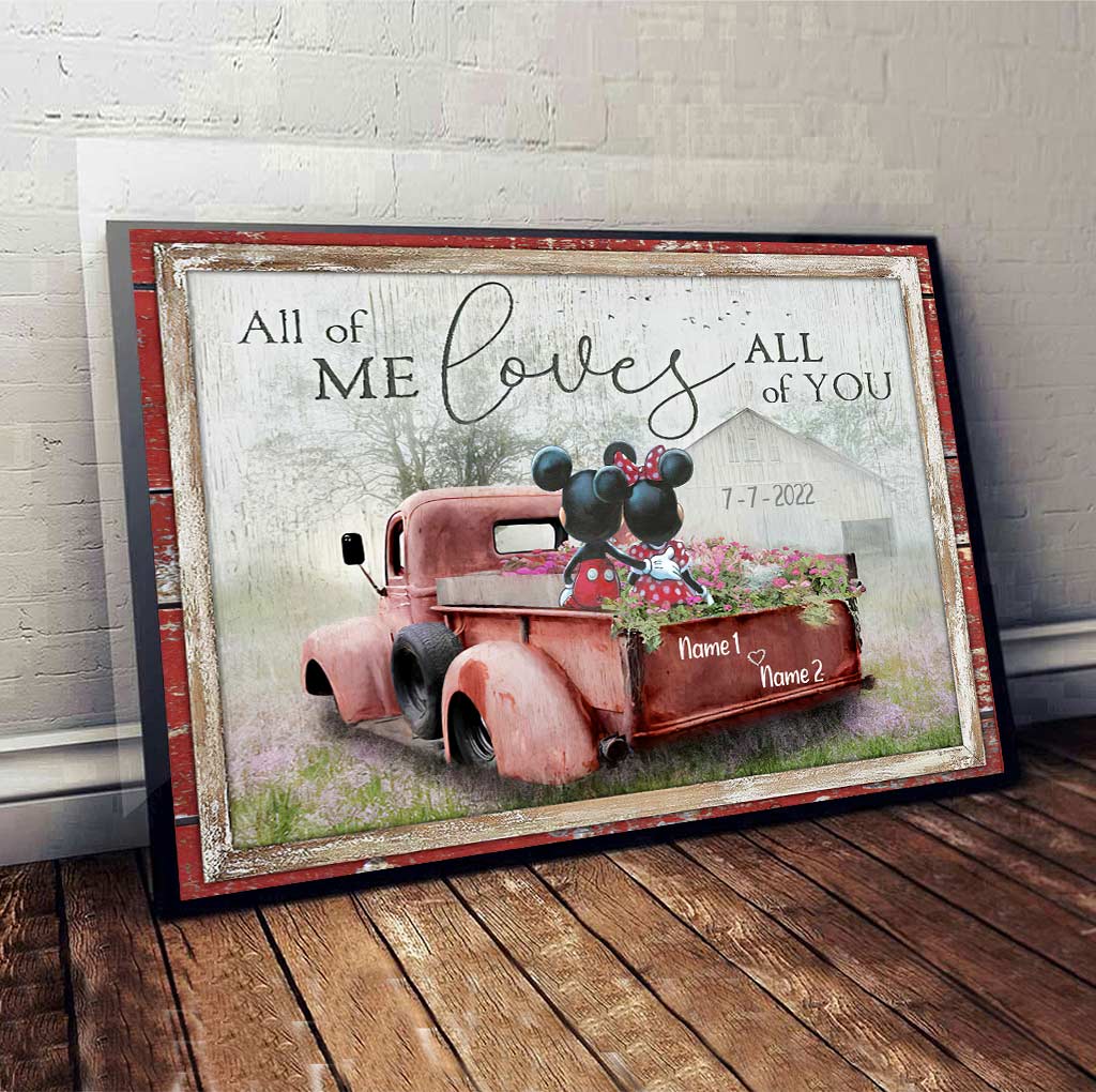 Personalized Canvas Art All of Me Loves All of You Gift for Couple Anniversary