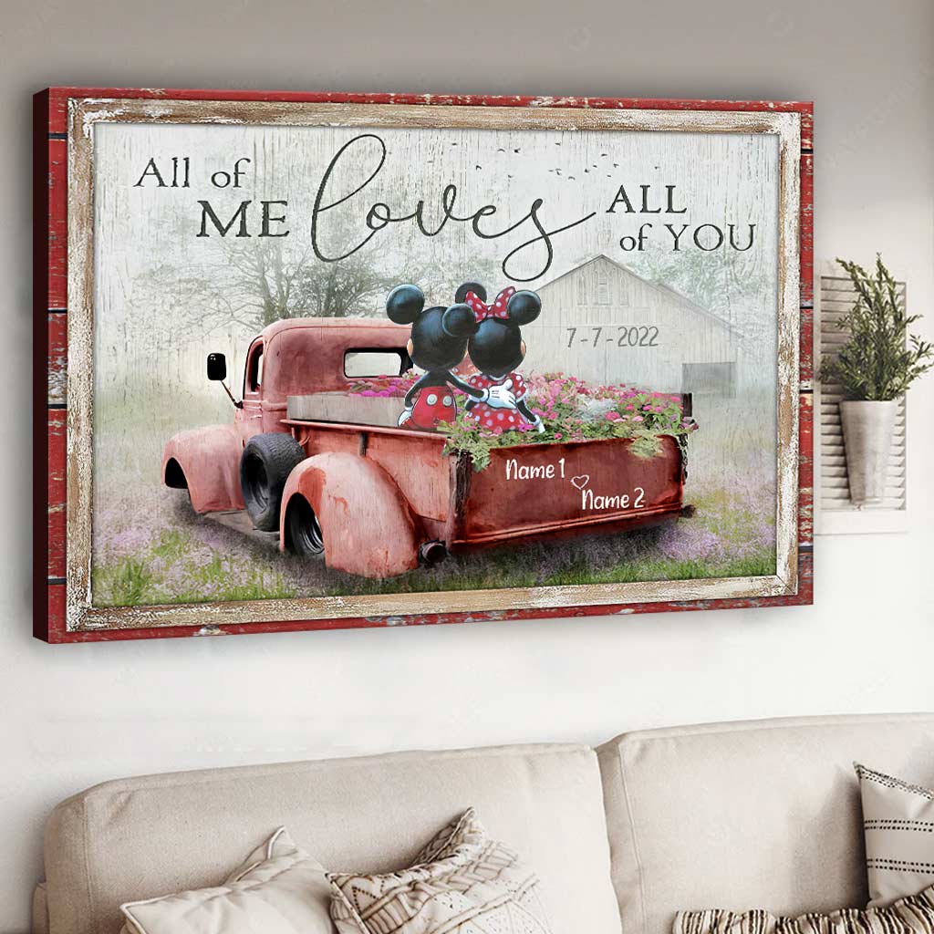 Personalized Canvas Art All of Me Loves All of You Gift for Couple Anniversary