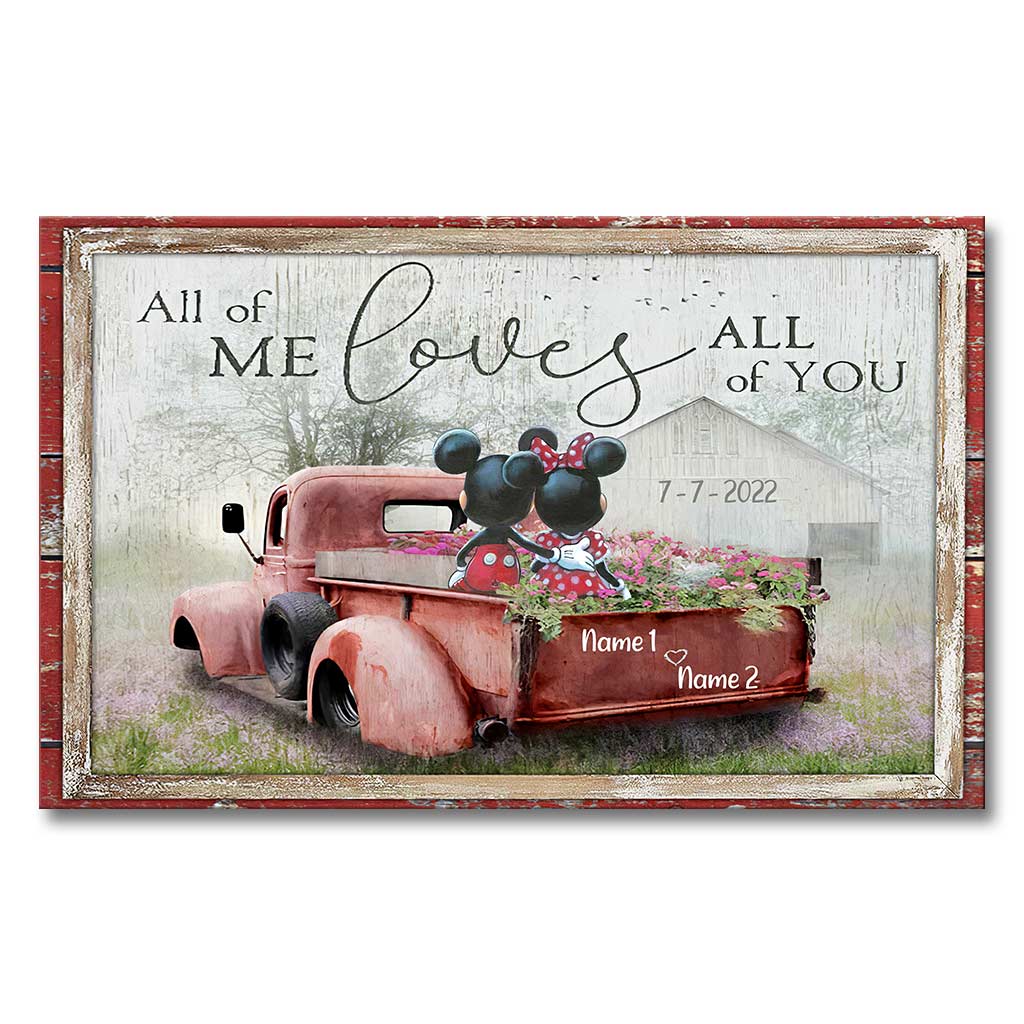 Personalized Canvas Art All of Me Loves All of You Gift for Couple Anniversary
