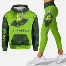 Load image into Gallery viewer, Personalized Grinch Christmas Hoodie and Leggings Set for Holiday Fun
