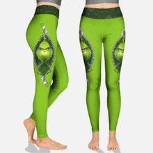 Load image into Gallery viewer, Personalized Grinch Christmas Hoodie and Leggings Set for Holiday Fun
