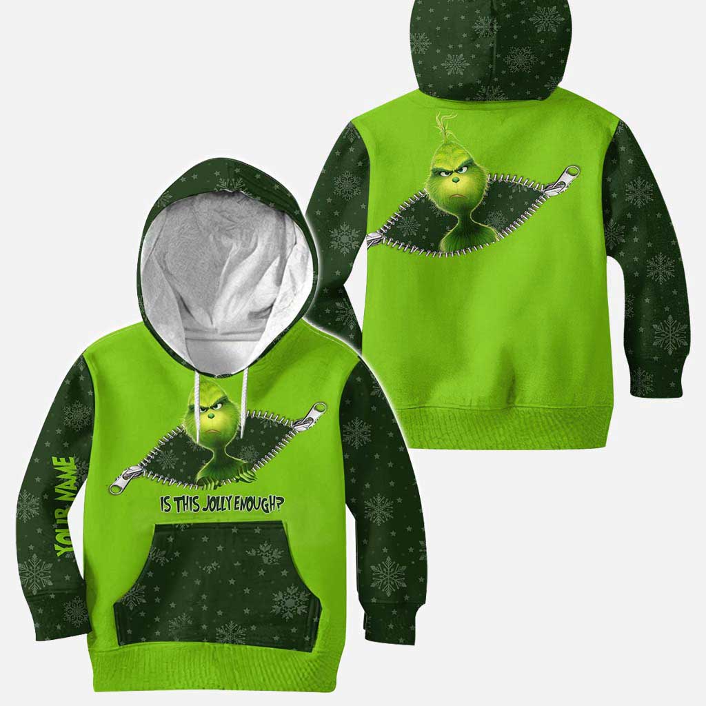 Personalized Grinch Christmas Hoodie and Leggings Set for Holiday Fun