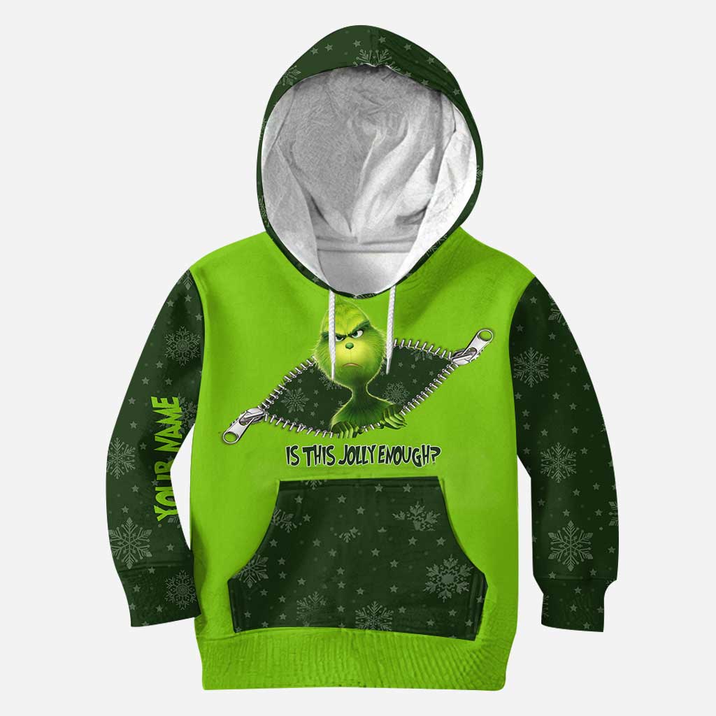 Personalized Grinch Christmas Hoodie and Leggings Set for Holiday Fun