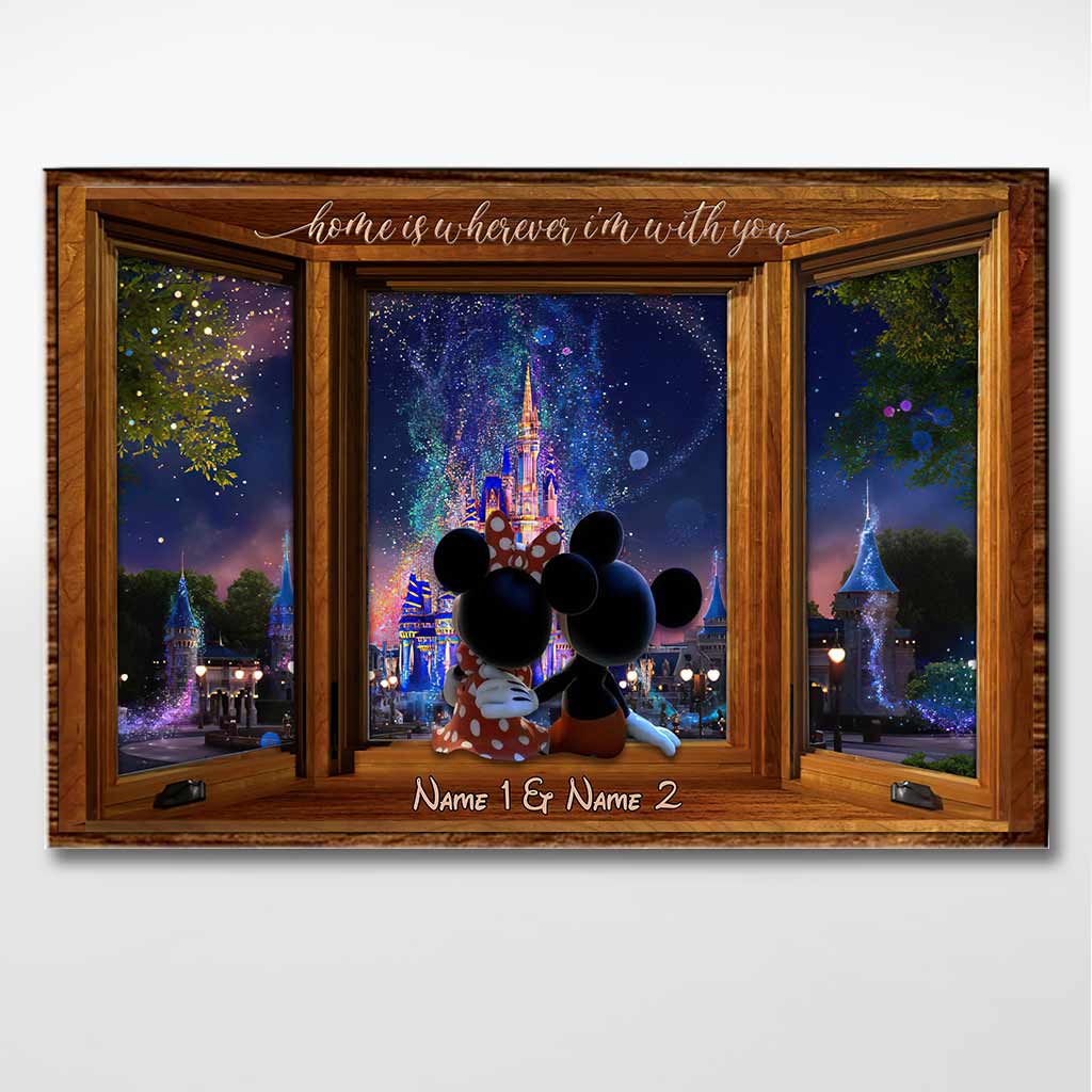 Personalized Mouse Poster Home Is Wherever I Am Gift for Couple