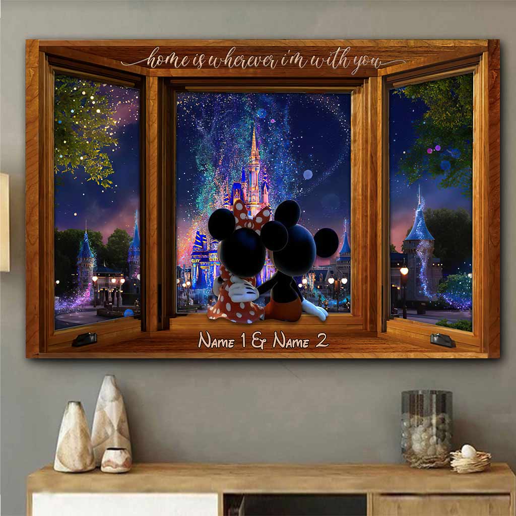 Personalized Mouse Poster Home Is Wherever I Am Gift for Couple