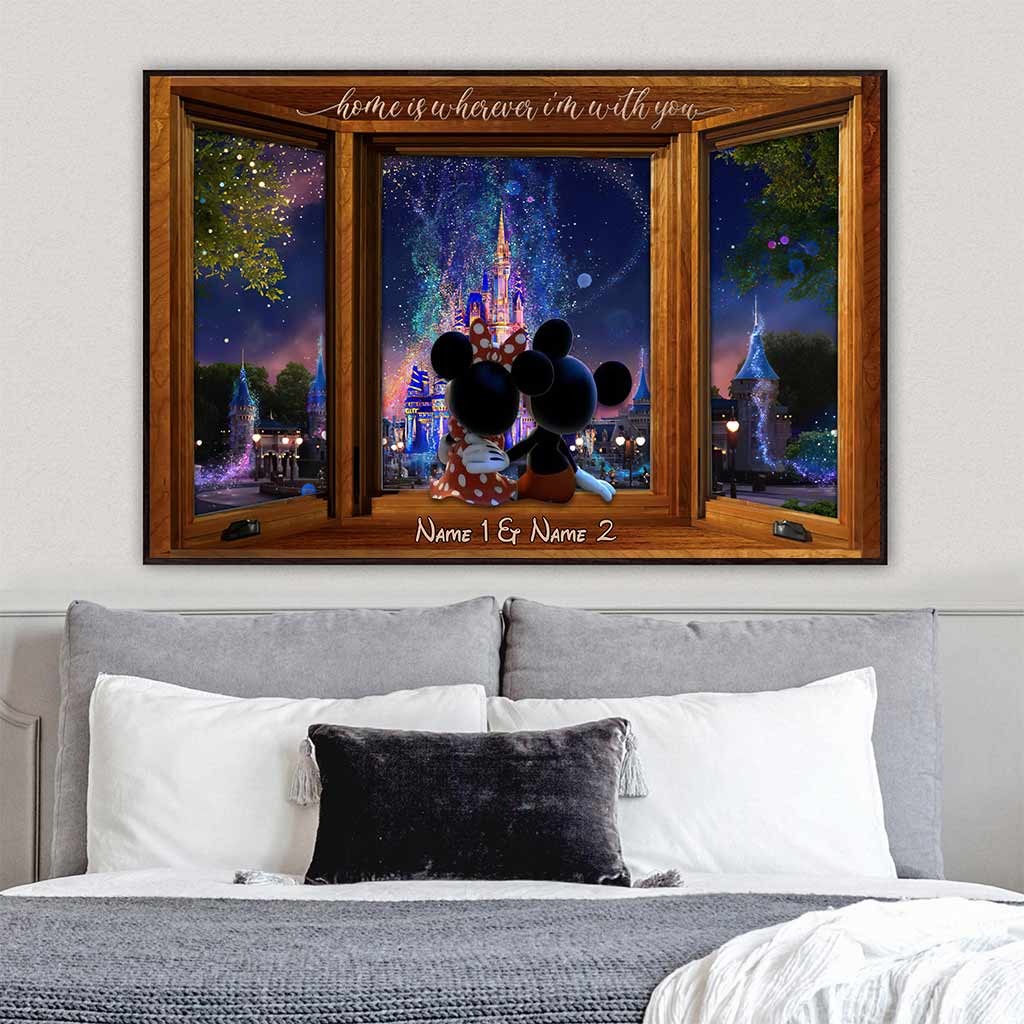 Personalized Mouse Poster Home Is Wherever I Am Gift for Couple