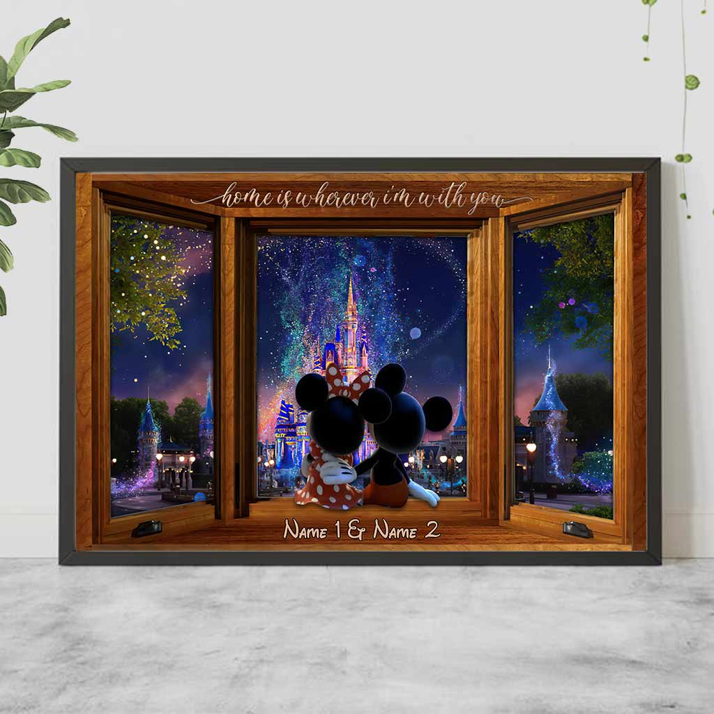 Personalized Mouse Poster Home Is Wherever I Am Gift for Couple