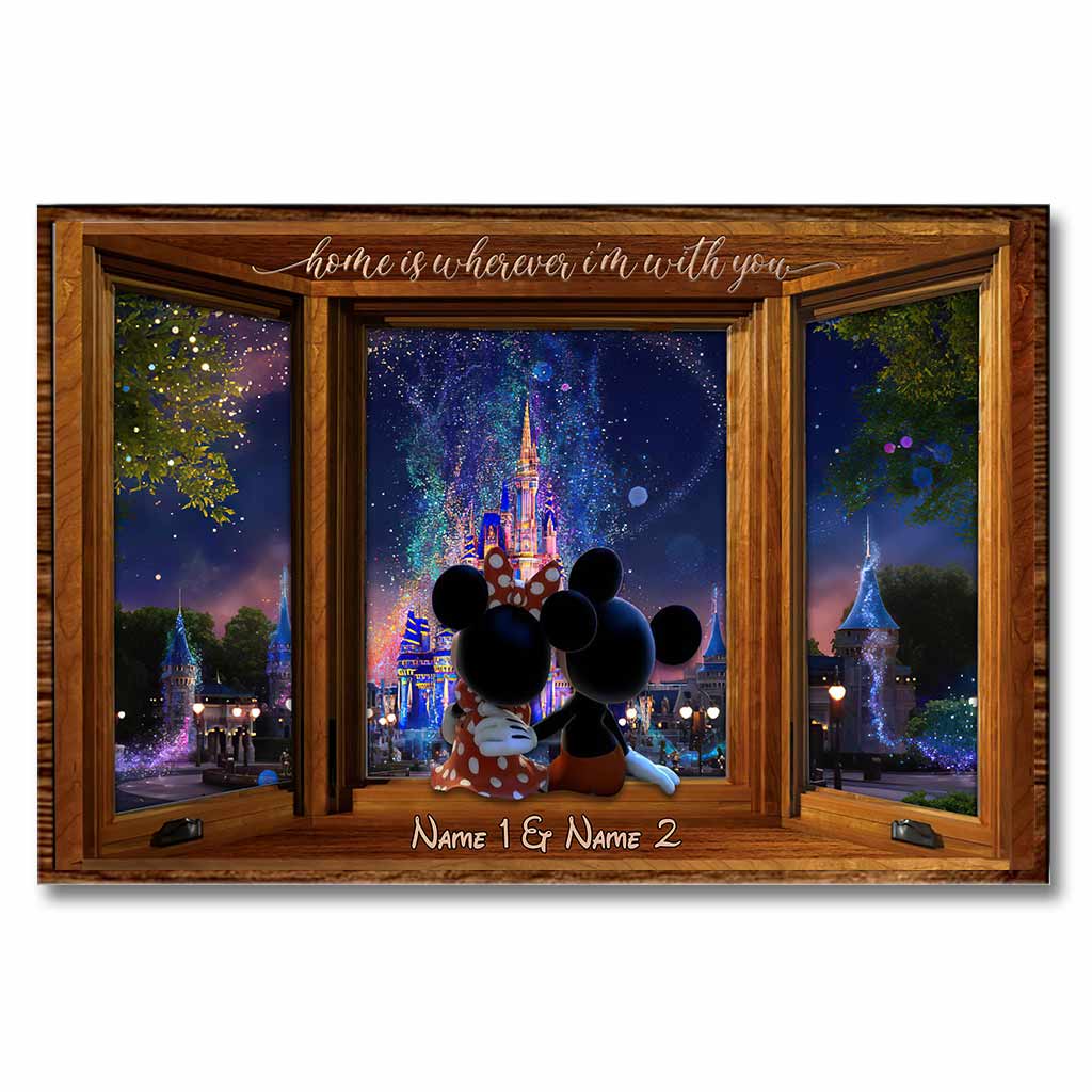 Personalized Mouse Poster Home Is Wherever I Am Gift for Couple