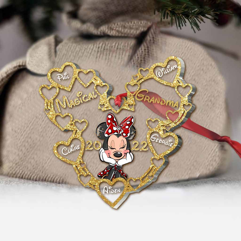 Personalized Magical Grandma Christmas Ornament with Hearts