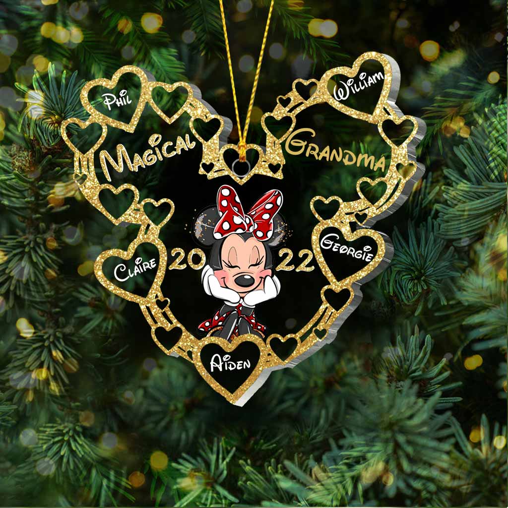 Personalized Magical Grandma Christmas Ornament with Hearts