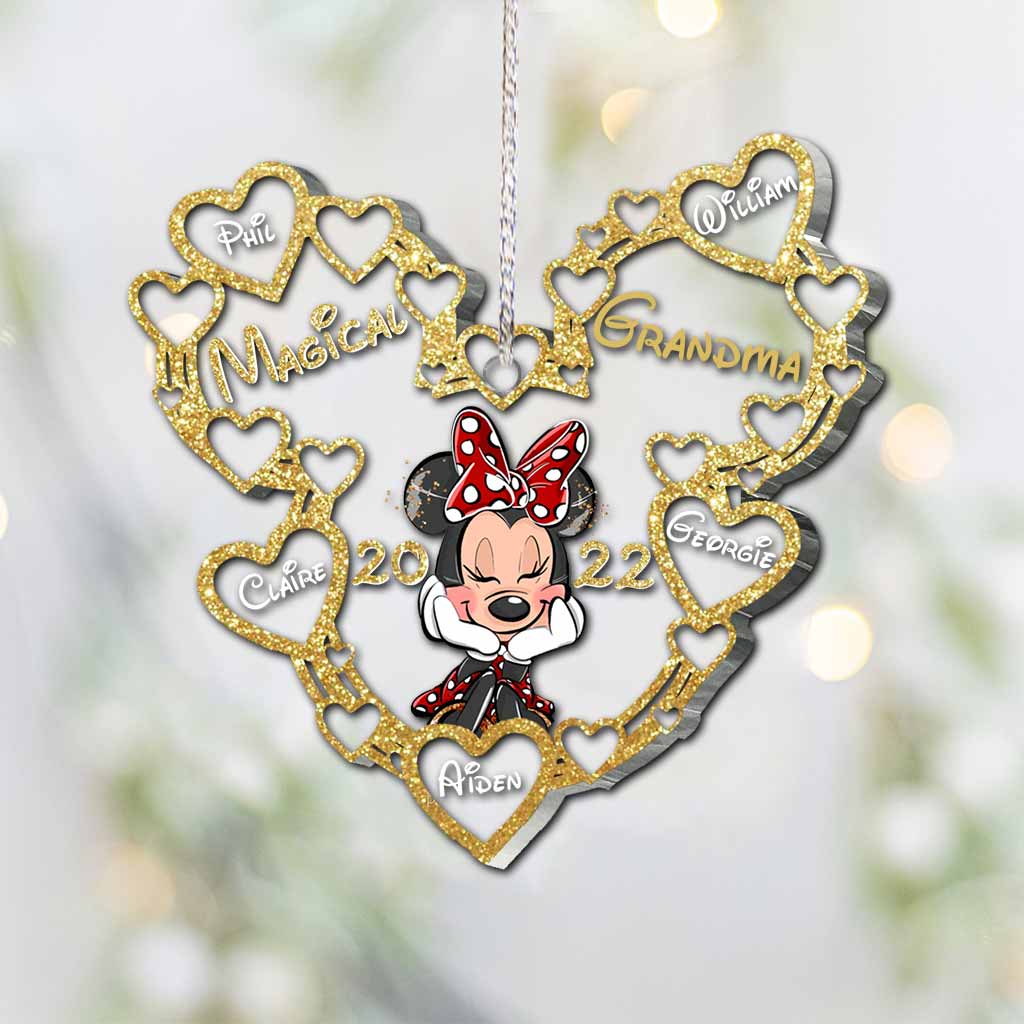 Personalized Magical Grandma Christmas Ornament with Hearts