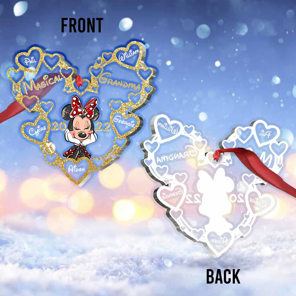 Personalized Magical Grandma Christmas Ornament with Hearts