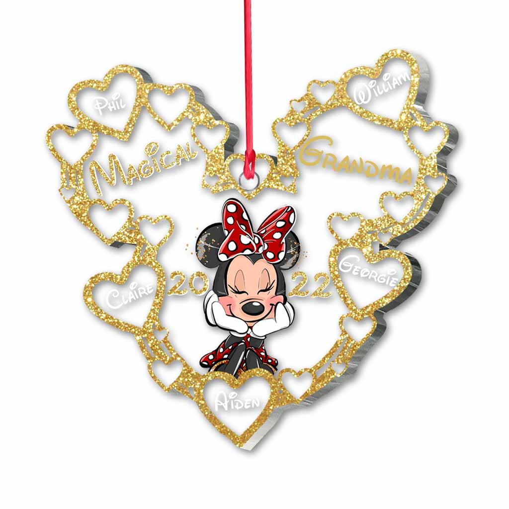 Personalized Magical Grandma Christmas Ornament with Hearts