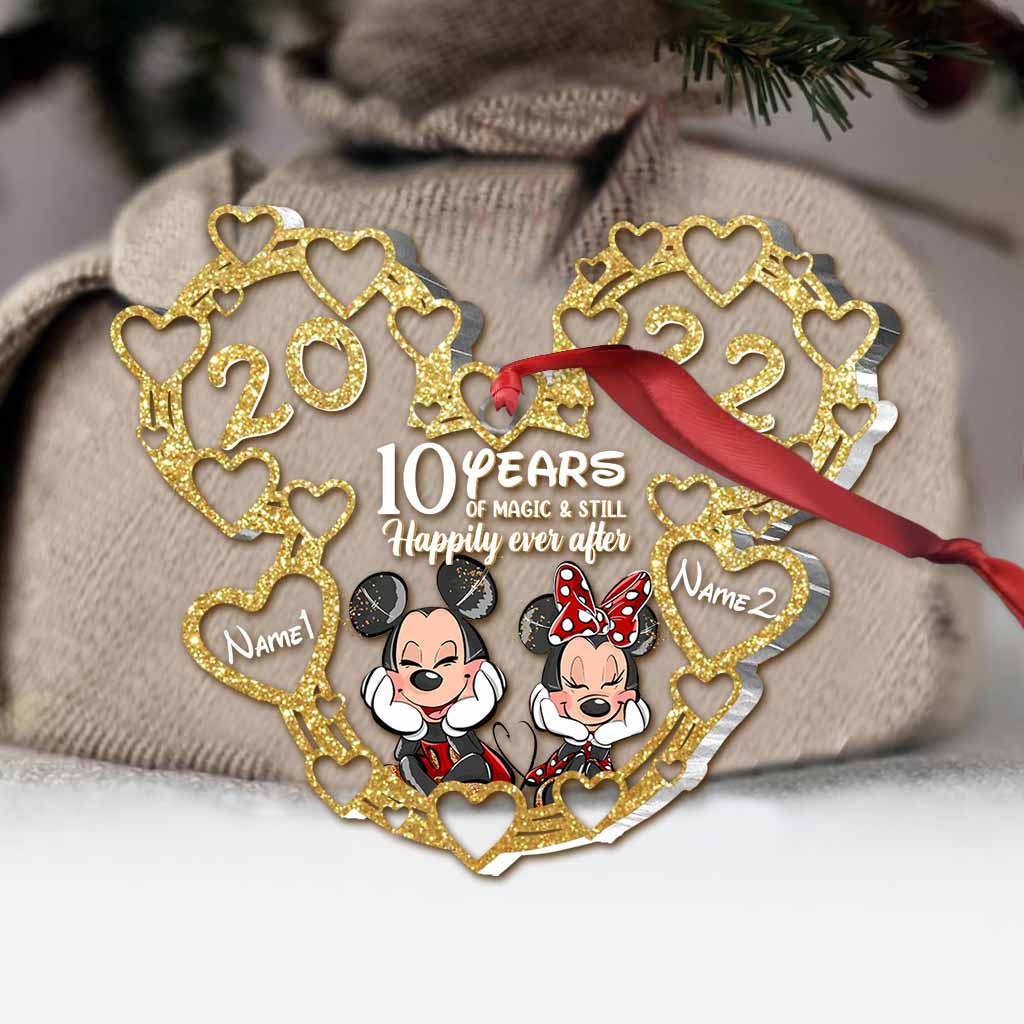 Personalized Christmas Mouse Ornament Custom Names 10 Years Gift