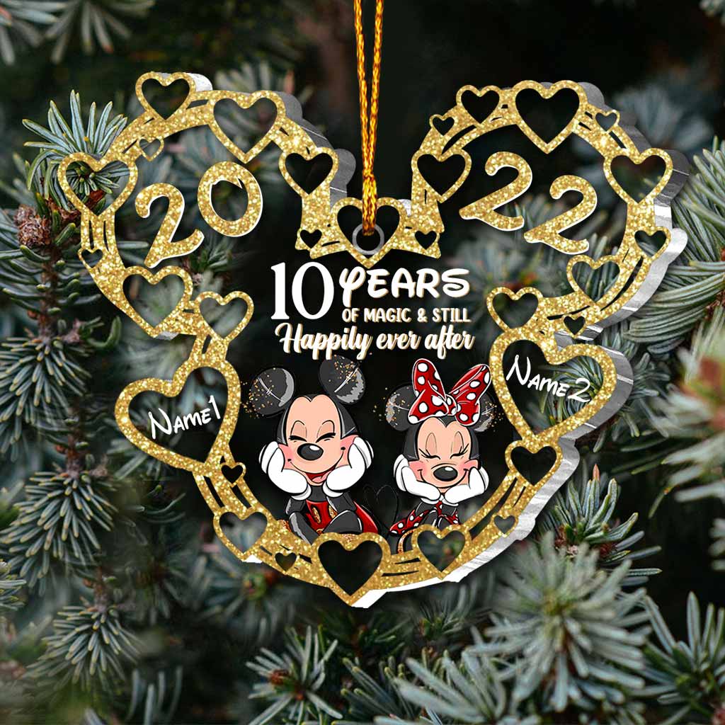Personalized Christmas Mouse Ornament Custom Names 10 Years Gift