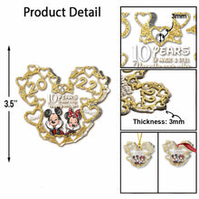 Load image into Gallery viewer, Personalized Christmas Mouse Ornament Custom Names 10 Years Gift
