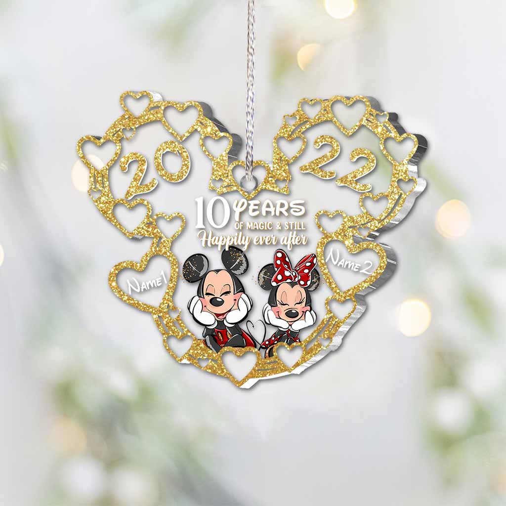 Personalized Christmas Mouse Ornament Custom Names 10 Years Gift