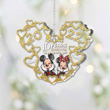 Load image into Gallery viewer, Personalized Christmas Mouse Ornament Custom Names 10 Years Gift
