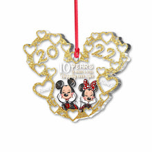 Load image into Gallery viewer, Personalized Christmas Mouse Ornament Custom Names 10 Years Gift
