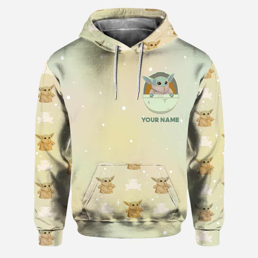Personalized Baby Yoda Hoodie & Leggings Set Custom Name Gift