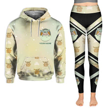 Load image into Gallery viewer, Personalized Baby Yoda Hoodie &amp; Leggings Set Custom Name Gift
