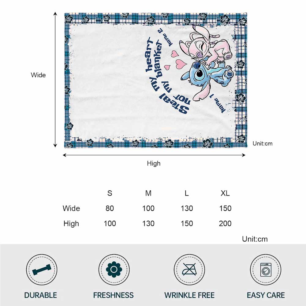 Personalized Couple Blanket Steal My Heart Custom Names Gift
